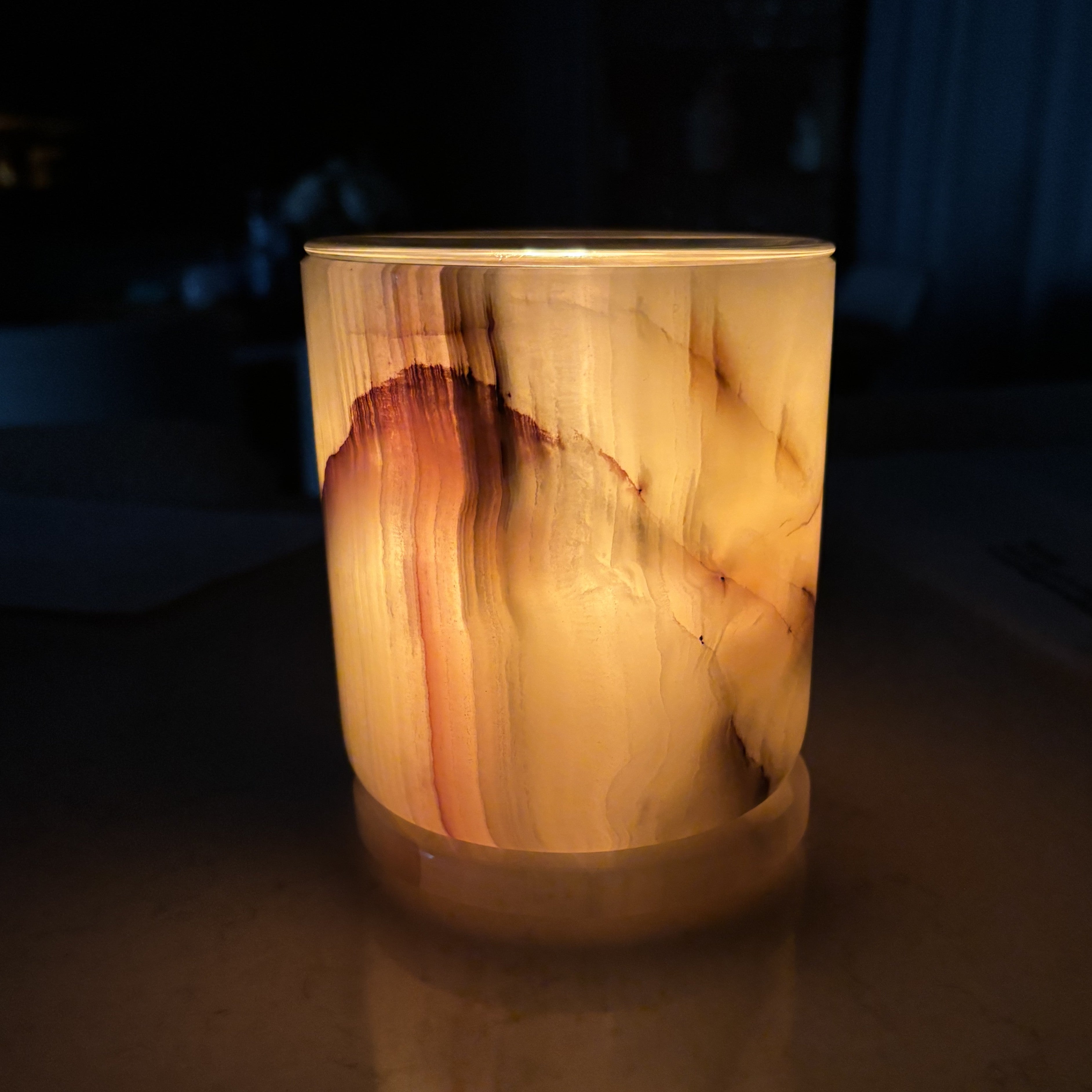 Green Onyx Candle Vessel