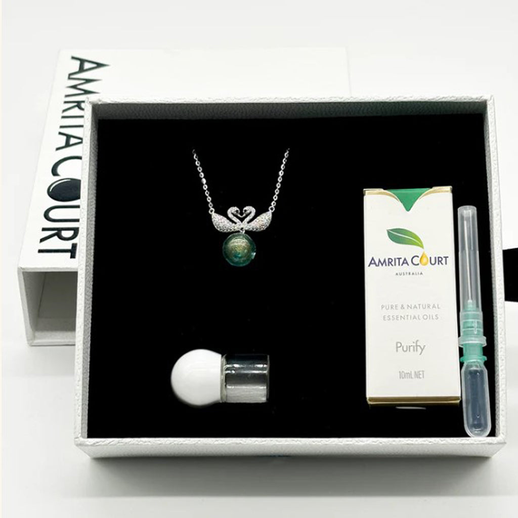 Twin Swan Aroma Necklace