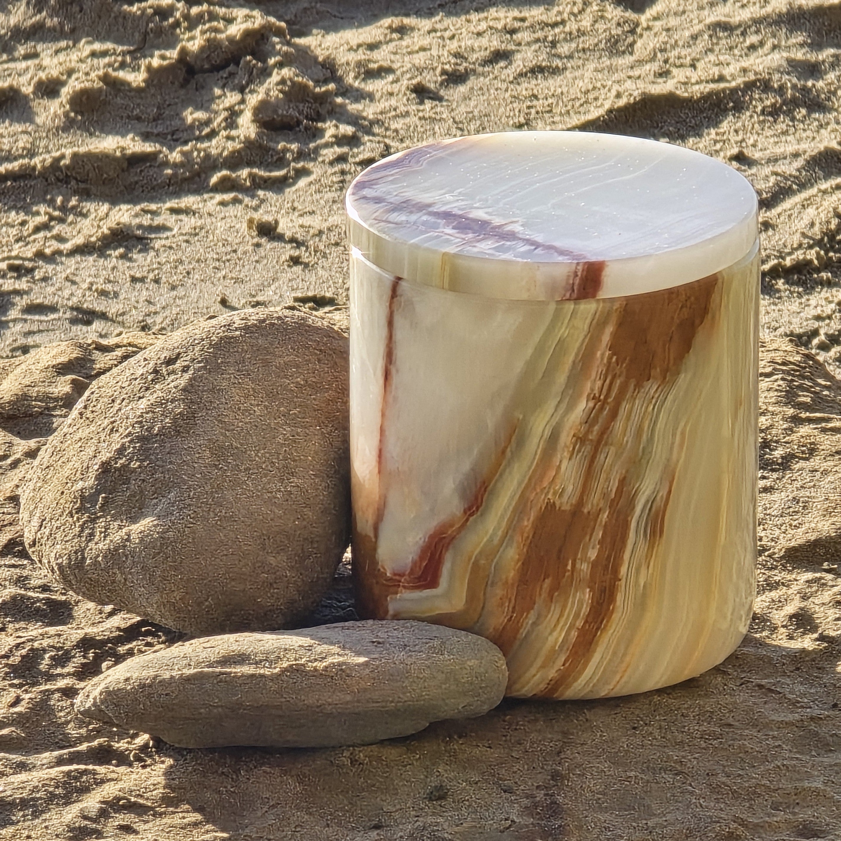 Green Onyx Candle Vessel