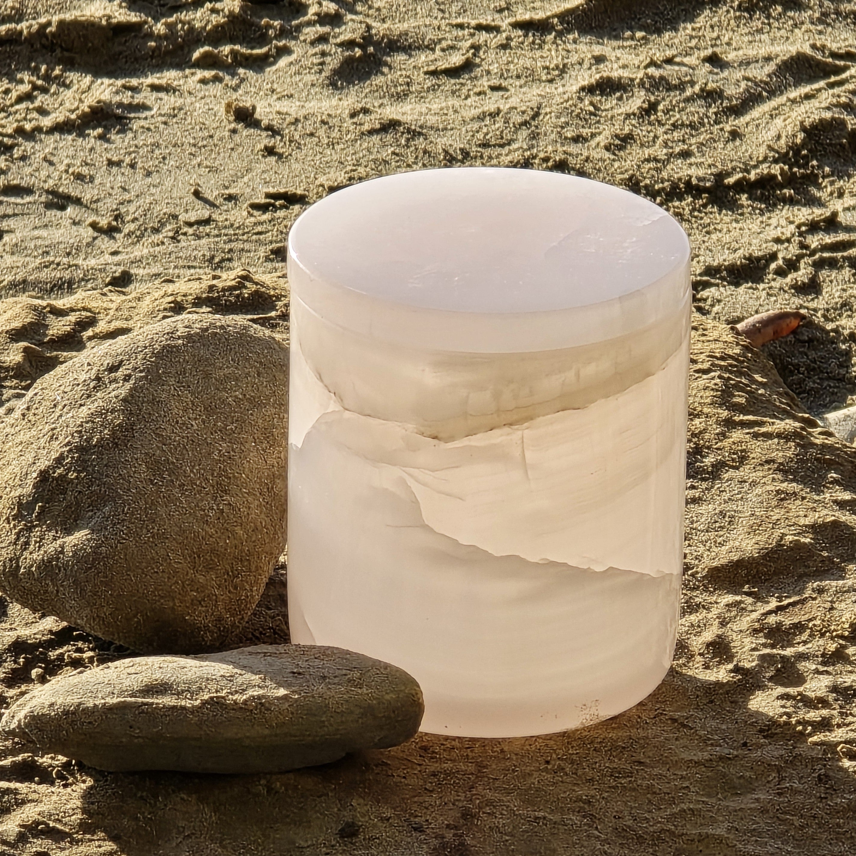 Pink Onyx Candle Vessel