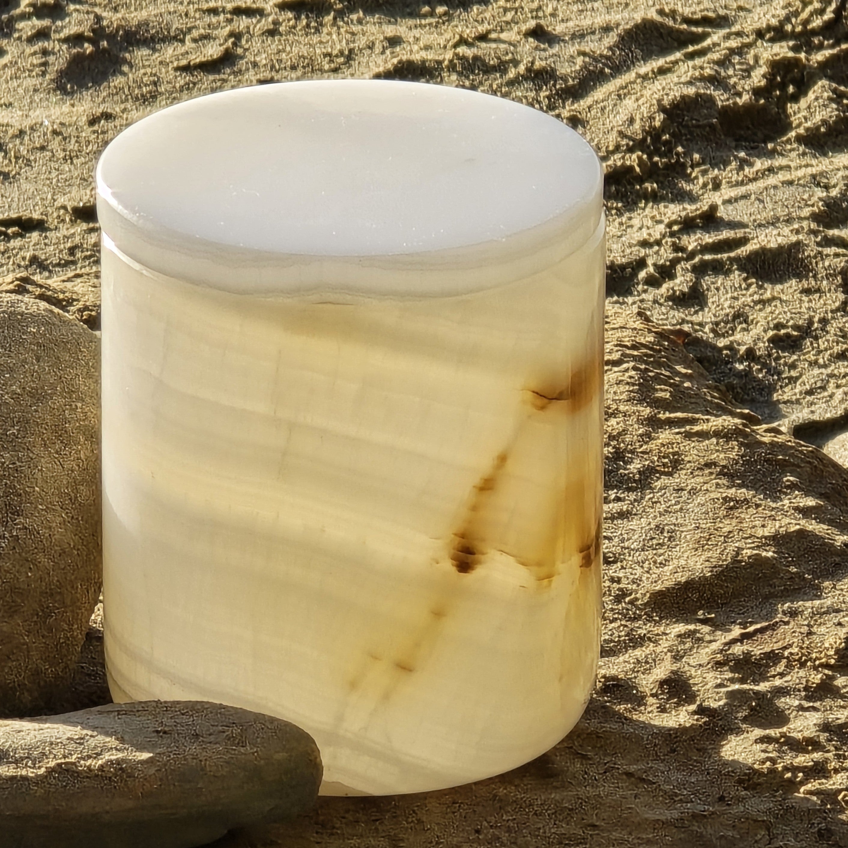 White Onyx Candle Vessel