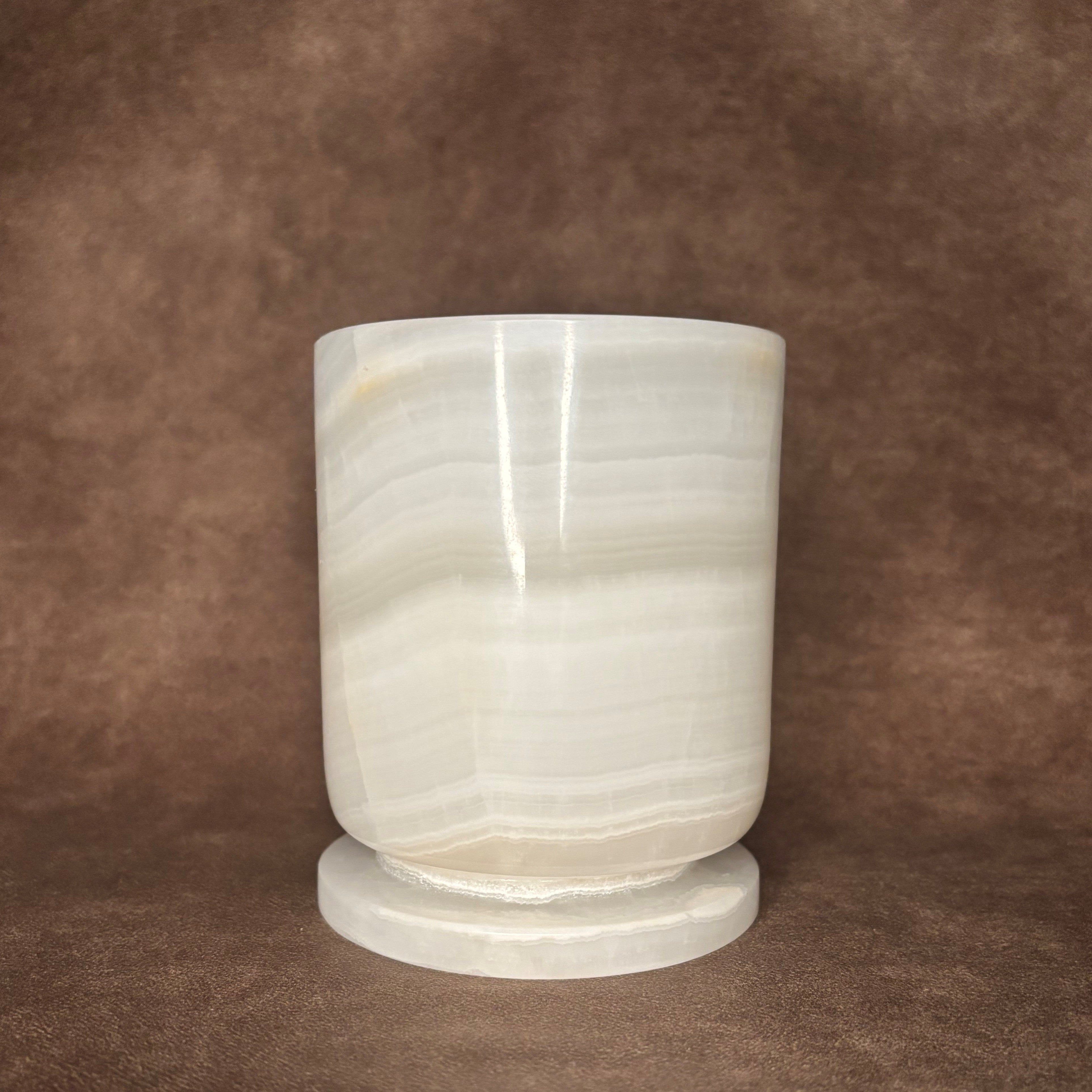White Onyx Candle Vessel